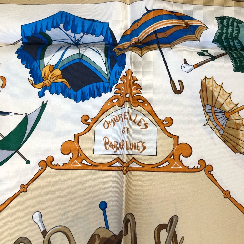 "Ombrelles Et Parapluies" Hermès scarf - Picture 5 of 6